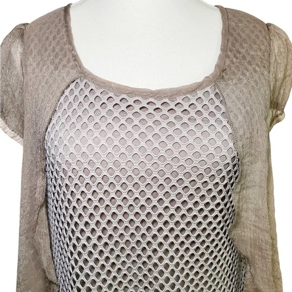 Simply Couture Brown and Green Layered Mini Dress - Picture 4 of 12